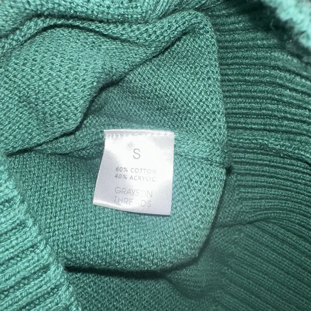 Grayson Threads Green Sweater with Yellow Accents - Picture 5 of 6